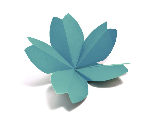Origami green flower