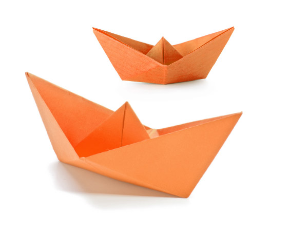 Orange Origami Boats