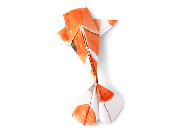Orange and White Origami Koi Fish