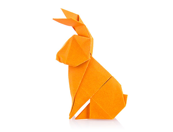 Origami orange, rabbit