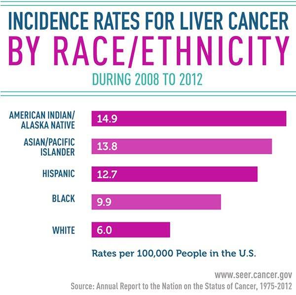 The Annual Report to the Nation on the Status of Cancer: Incidence Rates for Liver Cancer by Race/Ethnicity During 2008-2012